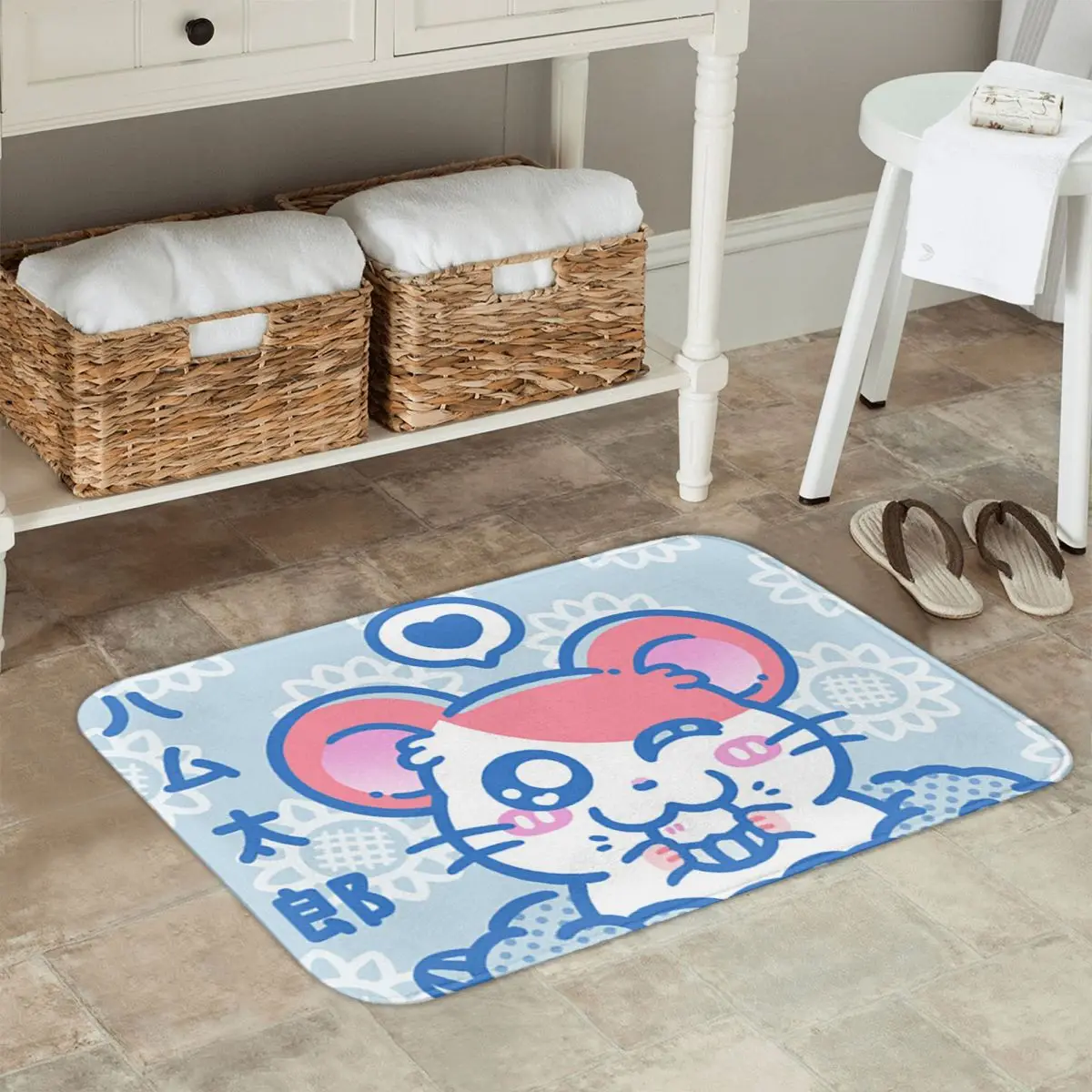 Game Hamtaro Sunflower Seeds Anti-slip Doormat Floor Mat Dust-proo Carpet Rug for Kitchen Entrance Home Balcony Footpad Mats