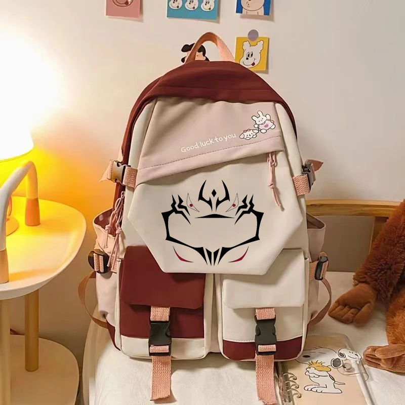 Imagem -02 - Anime Jujutsu Kaisen Ryumen Sukuna Itadori Yuuji Rosto Novidade Bolsas de Escola Menina Escola Bagpack Portátil Viagem Estudante Mochila