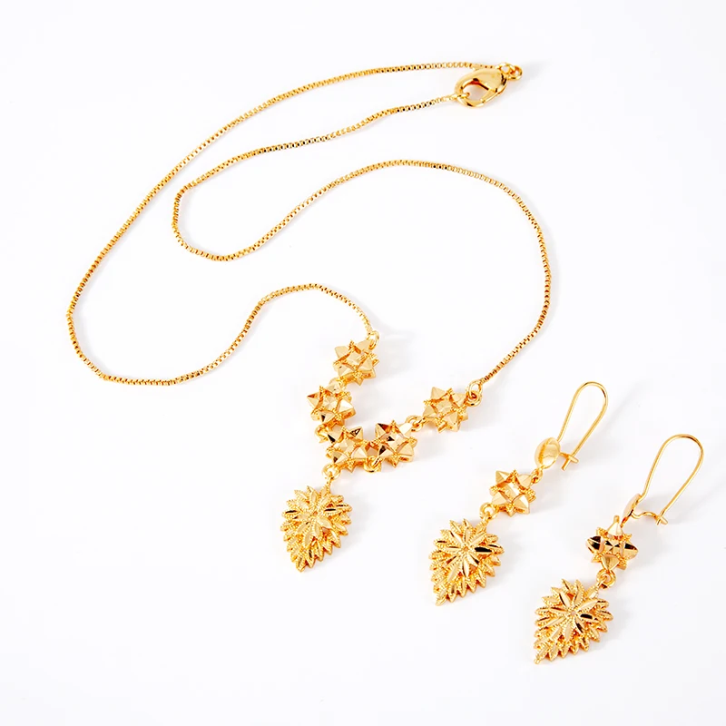 Love Gold Color African Yellow Color Set Ethiopian Eritrea Habesha Jewelry Sets Dubai Heart Women  Wedding Gifts African Jewelry