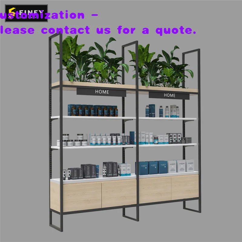 

custom.Customized Cosmetic Store Shelves Fixtures Skincare Display Shelf White With Led Light