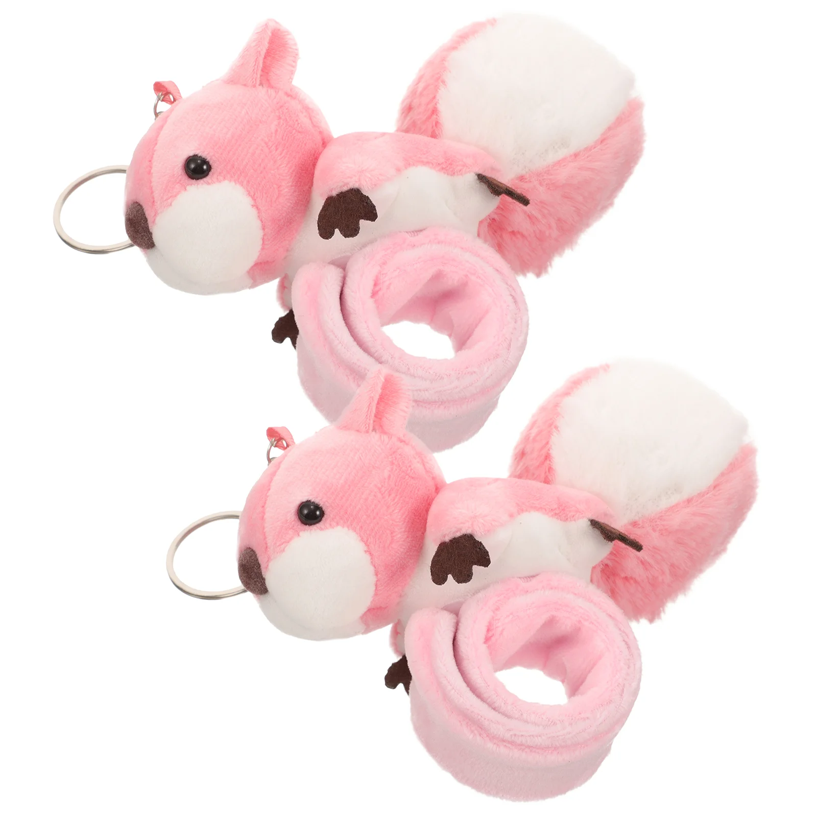 2 Pcs Pop Circle Bracelet Plush Slap Band Kids Bracelets Bulk Snap Fun Gift for Animal Pp Cotton Favors Stuffed