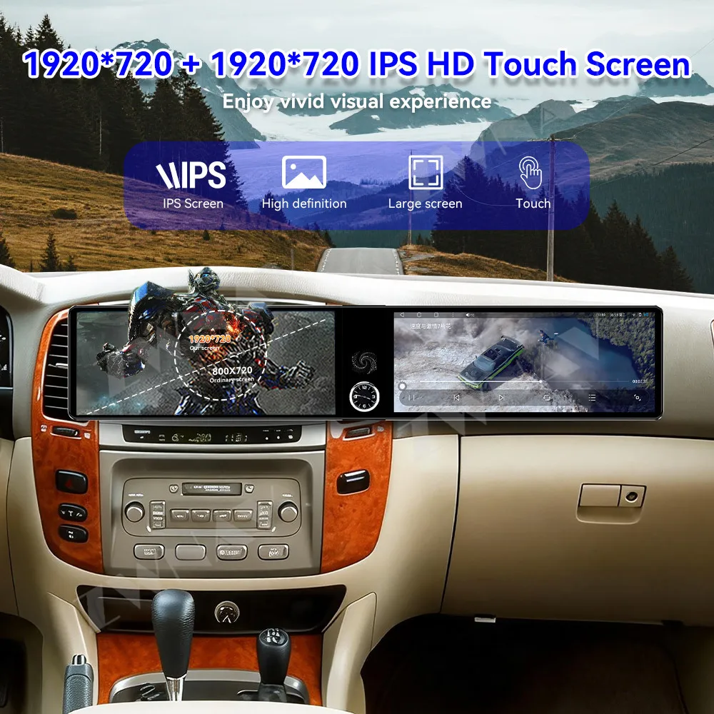 Powerful Android 13 Retrofit Multimedia Head Unit Dual 12.3 Inch HD Radio CarPlay For Toyota Land Cruiser LC100 VXR 2002-2005
