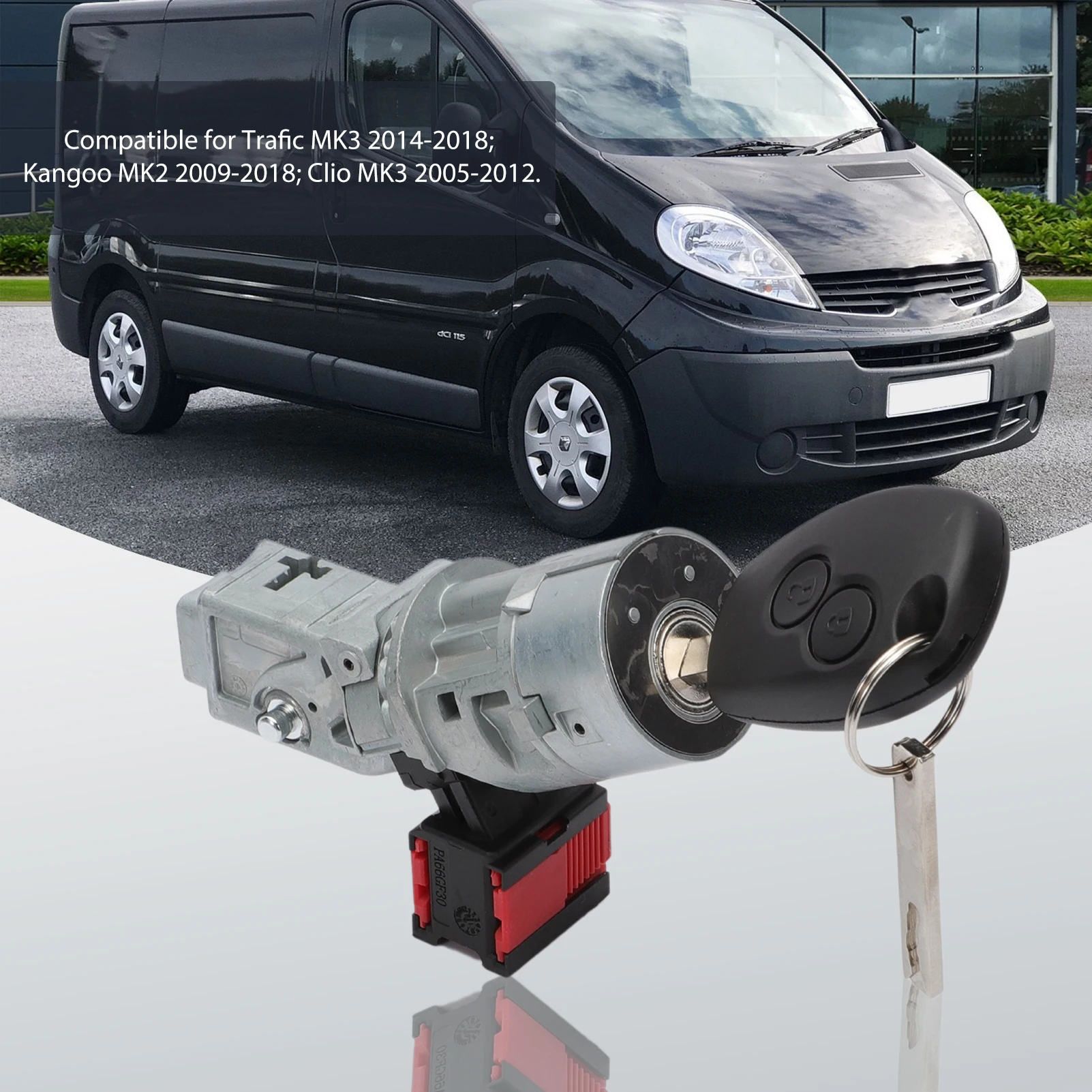 Car Ignition Lock Barrel Starter Switch&Key for Renault Master Mk3 Nissan NV400 Vauxhall Fiat 2005-2012 7701208408
