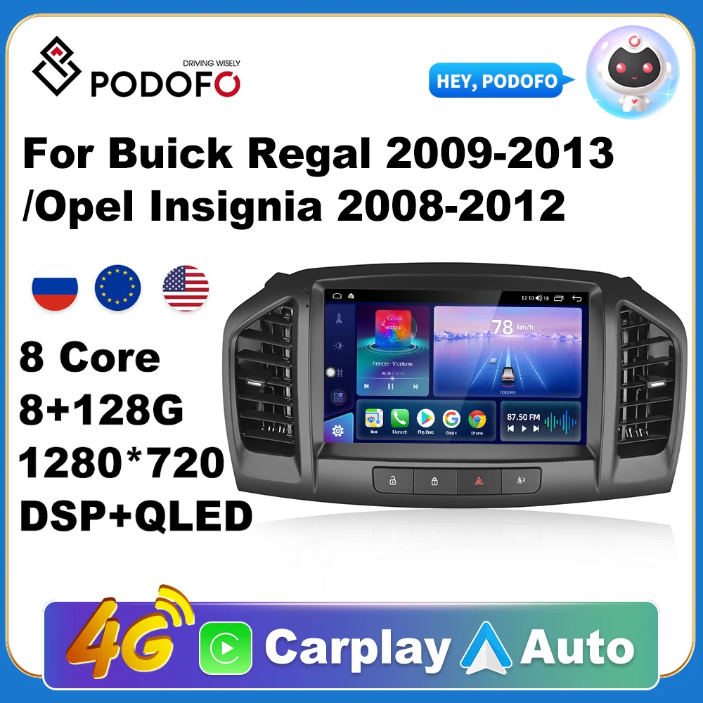 

Podofo Android Car Radio for Buick Regal 2009-2013/Opel Insignia 2008-2012 Multimedia Video Player GPS 2din Carplay Auto Stereo