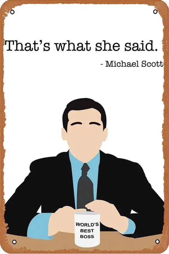 That's What She Said - The Office Poster Metal Tin Sign Retro Vintage 8x12 Inch Wall Decor