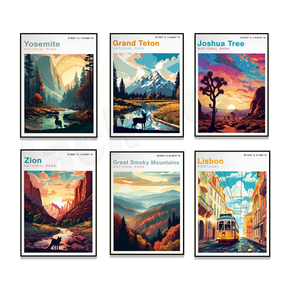 Cliffs of Moher, Death Valley Mojave Desert, Acadia, Great Smoky Mountains, Lisbon, Joshua Tree National Park poster in Ireland