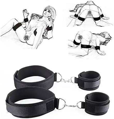 

Beginner Kit for Couples SM Games, BDSM Restrain Bondage Set Padded Wrist Thigh Cuffs