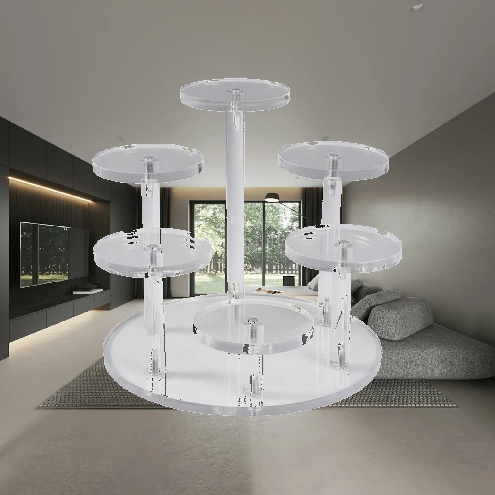 Acrylic Display Riser Stand for Jewelry Showcase Collectibles and Perfume with Wobble Free Base for Retail Counter Top Display