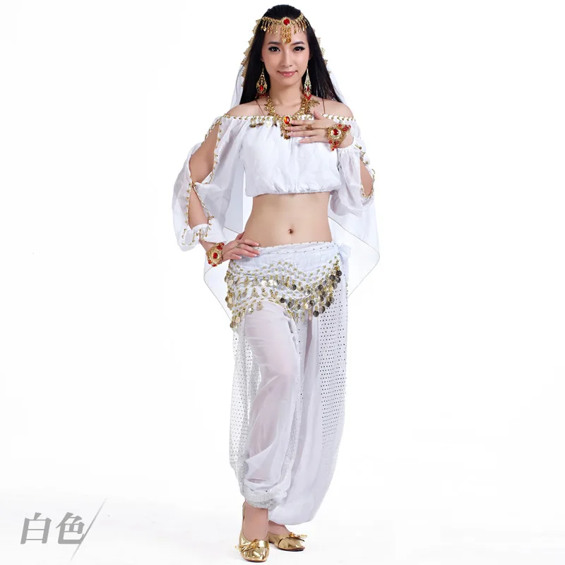 Linterna personalizada de 5 piezas, pantalones resaltados de manga larga + diadema, traje de danza del vientre, ropa de danza india, conjunto de actuación