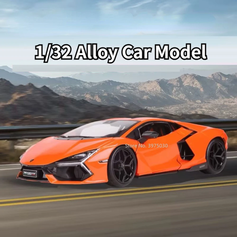 1:32 Alloy Toy Car Models Aventador Doors Can Be Opened with Pull Back Sound Light High Simulation Vehicle Model for Boy Gifts