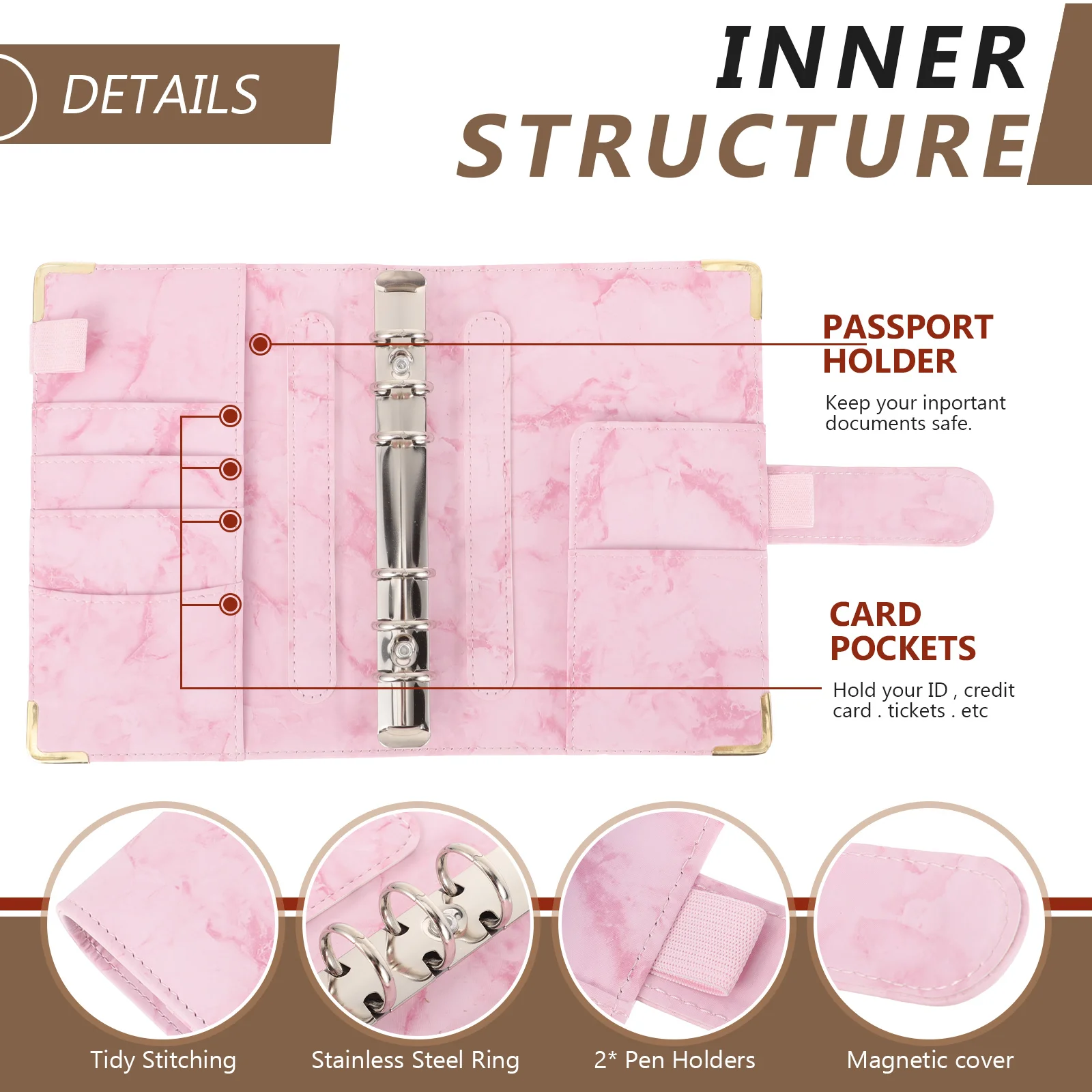 

Zipper Envelope Budget Binder A6 Money Organizer Cash Envelope Planner Finance Management Stickers Sheets Storage Folder Pink
