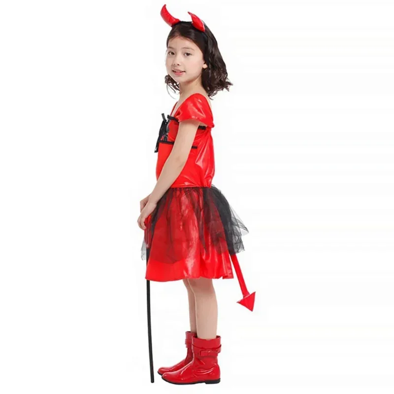 Disfraz de vampiro para niños, disfraz de vampiro de Drácula para niñas, Purim, fiesta de Halloween, vestido de fantasía MN3
