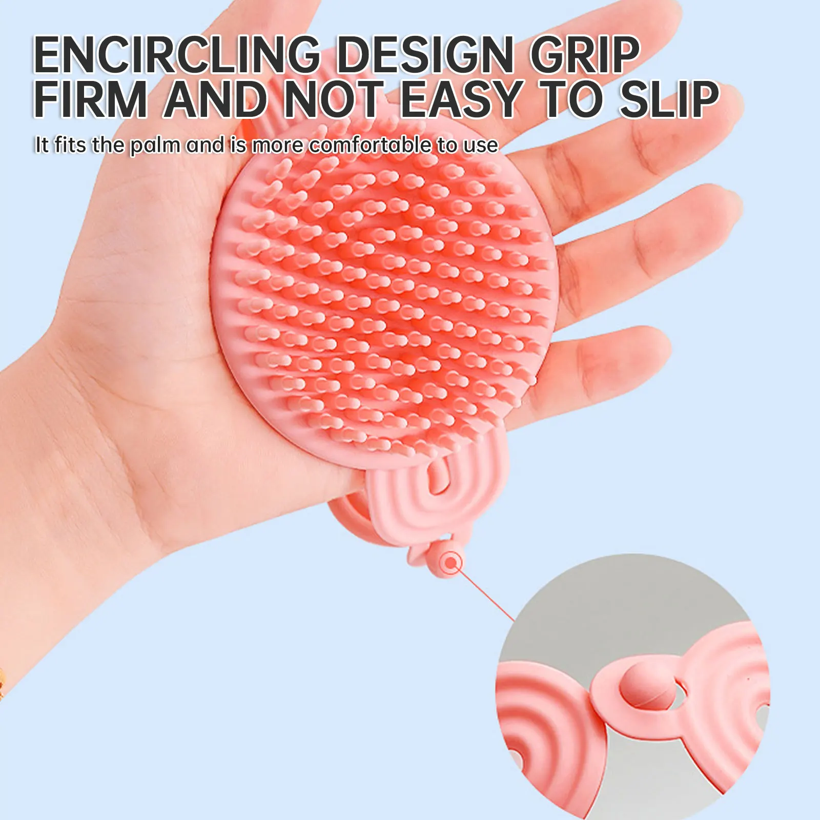 Double-Sided Soft Rubber Shampoo Brush For Adults And Children Bathroom Brush Head Massage Brush Massager Shampoo Brush