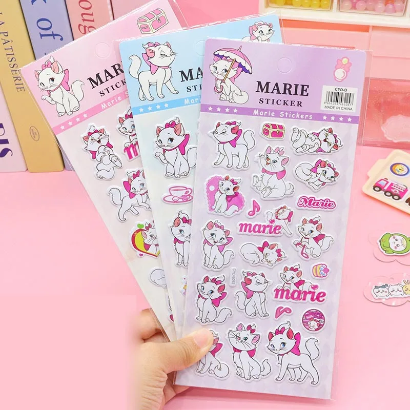 40pcs/lot Disney Marie Cat Stickers Cartoon Animal Scrapbooking DIY Diary Decorative Stationery Sticker Album Stick Label