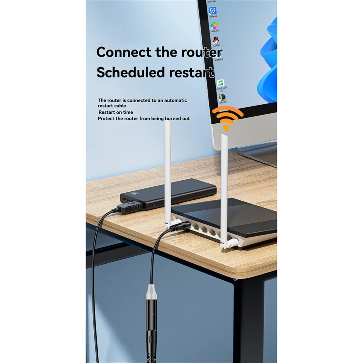 A45U DC5.5x2.1mm Roteador WiFi Redefinir Rebooter para WiFi Bridge/Router/Repetidor Rebooter 72 Horas Cabo de reinicialização automática