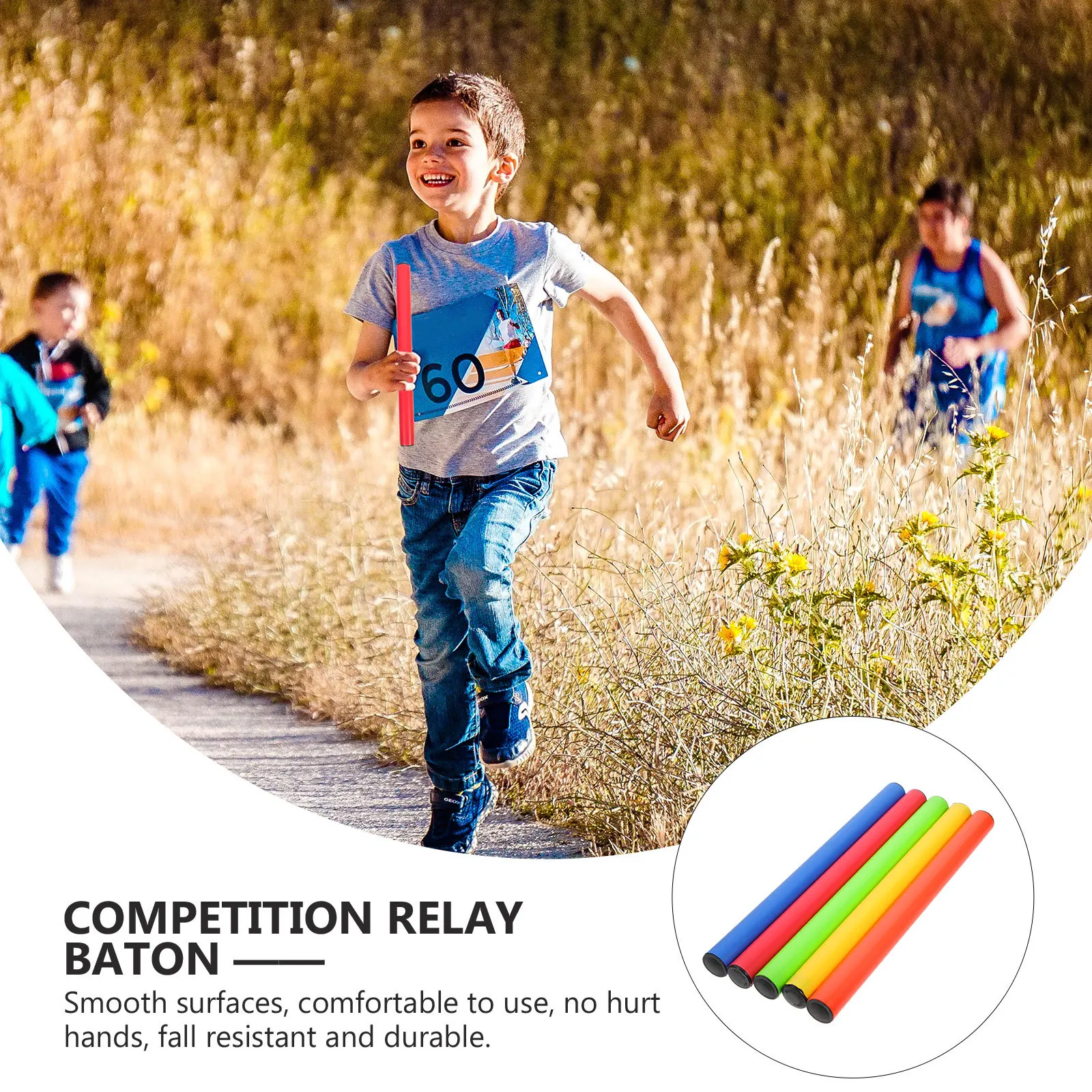 

5pcs Relay Sticks Plastic Lightweight Anti- Tools For Adults Outdoor Sports Training Competition