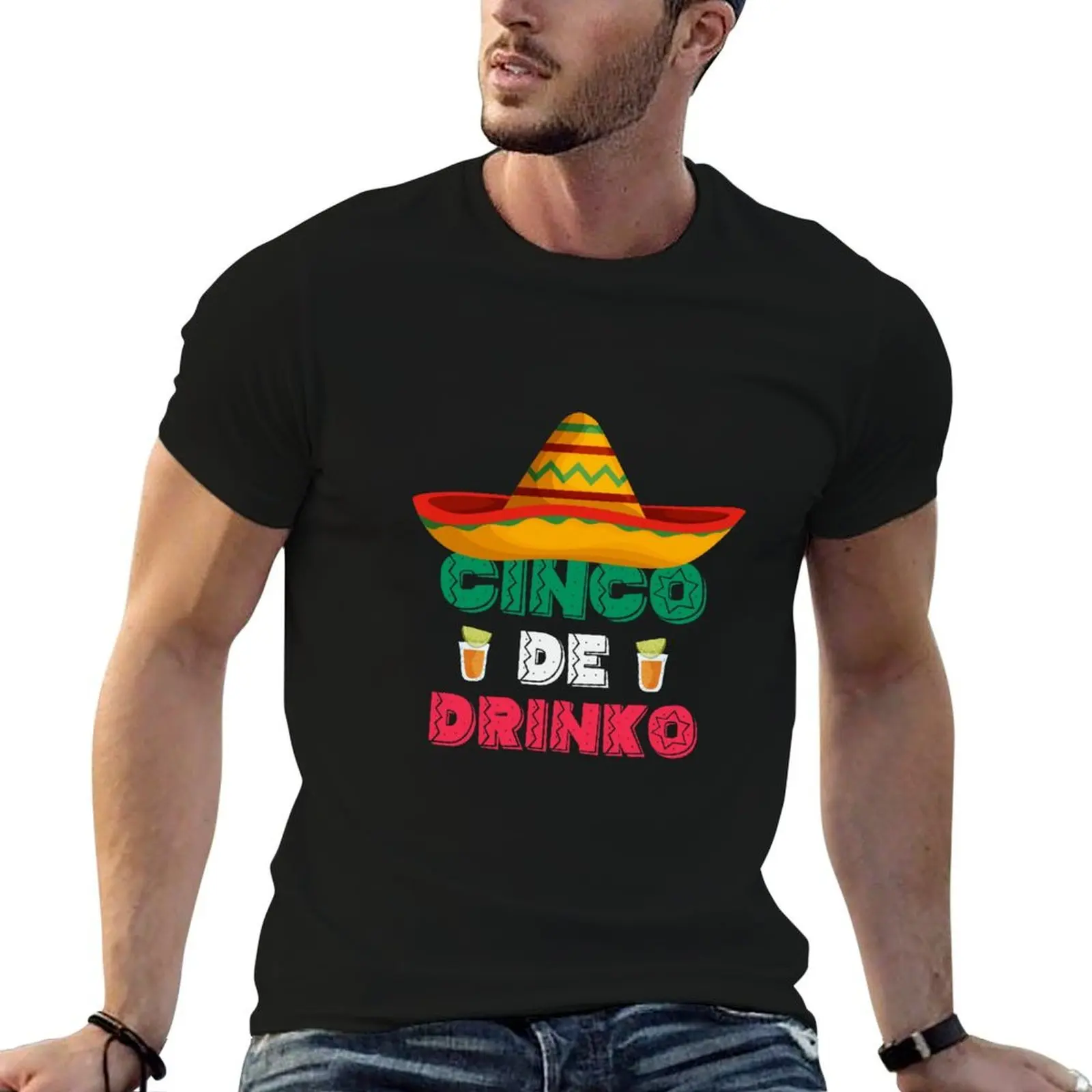 Camiseta Cinco De Drinko Cinco De Mayo con Guitarra, Cactus y Sombrero, Fiesta Mexicana, Regalo Divertido para el Cinco de Mayo