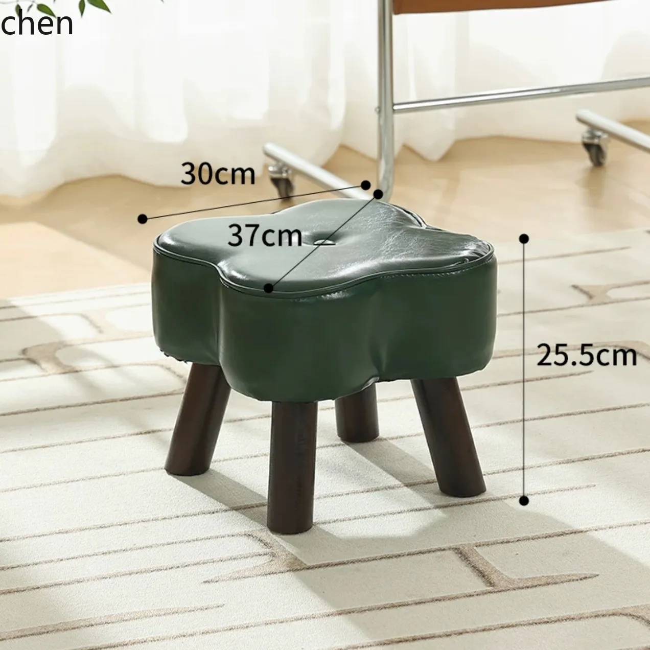 YFY Small Stool for Home Use, Children's Rotatable Low Stool with Backrest,  Shoe Changing Stool, Solid Wood Small Low Stool