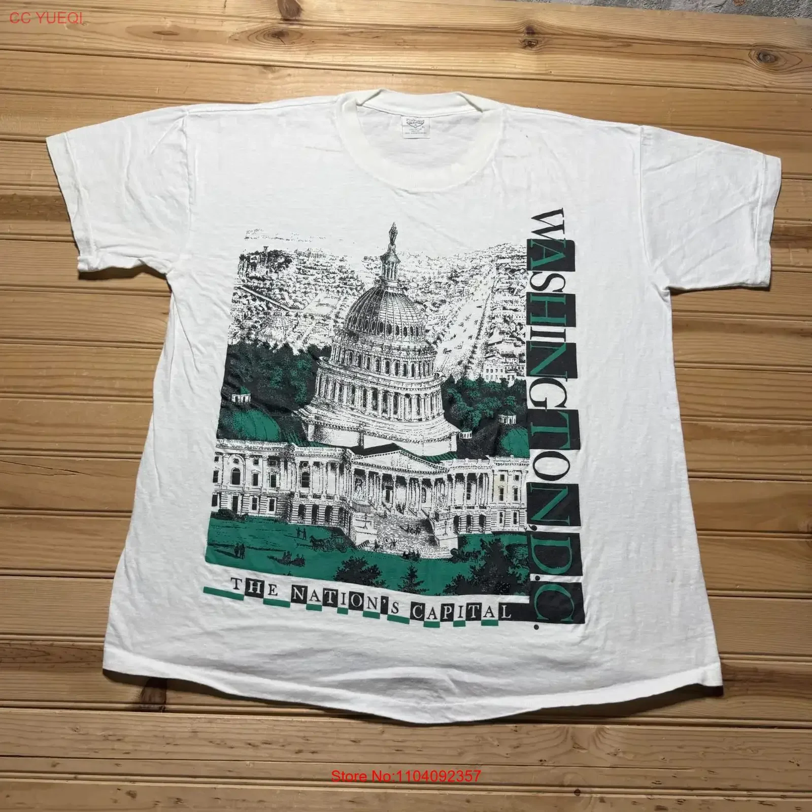 Vintage 90s Washington D C The Nation's Capital Souvenir T Shirt XL vintage Washed homme Slightly graphic Unisex Casual