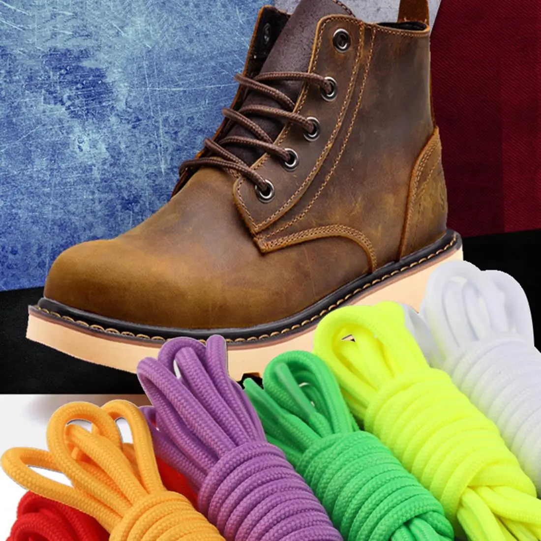 1PC Multicolor Shoelaces Casual Running Shoes Rope Waxed Round Cord Shoe Laces Fashion Colourful Shoelace For Women Men