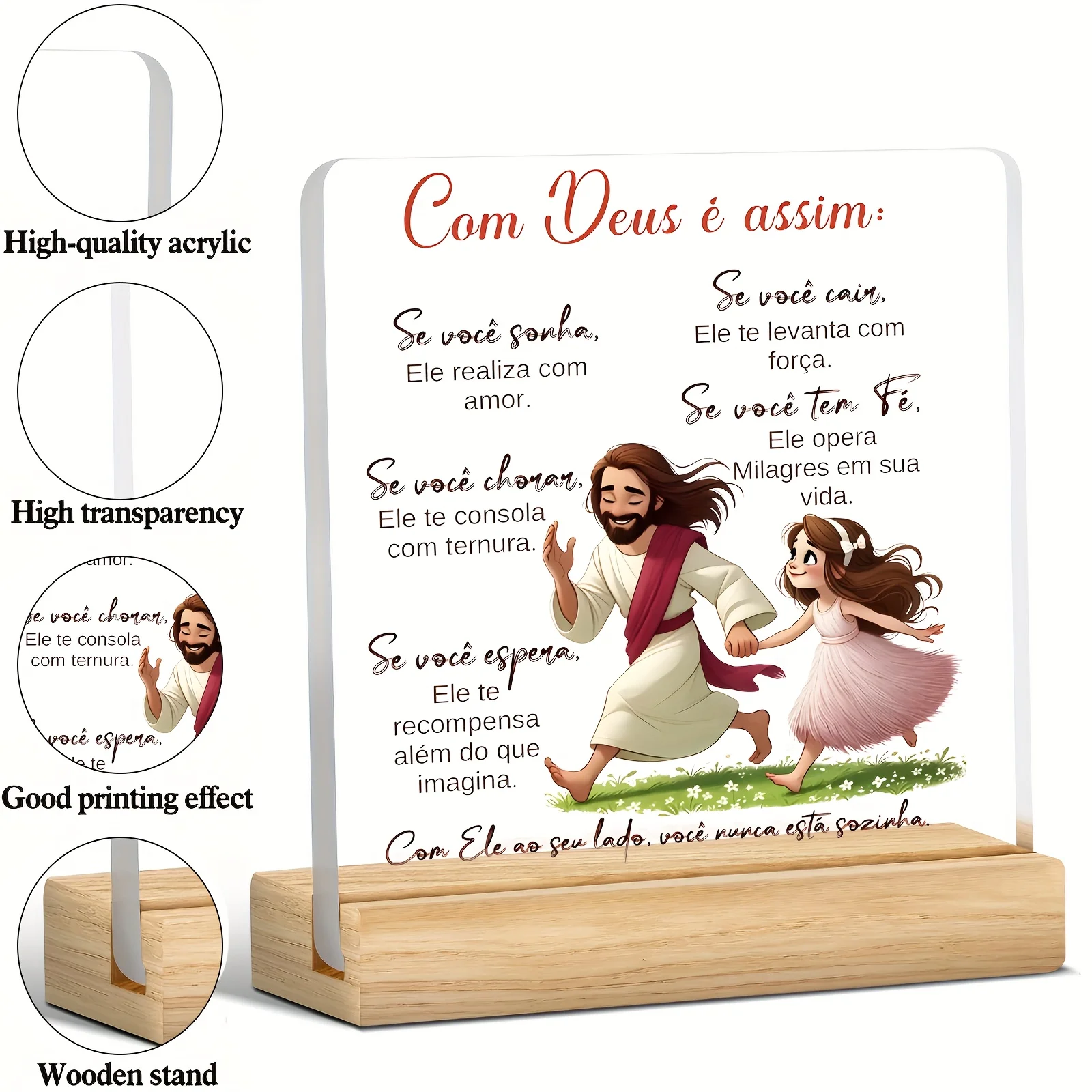 2D， Jesus themed acrylic tabletop decoration, suitable for home, living room, office, bedroom, desk decoration, holiday gifts