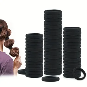 Band 50pcs High Elasticity Solid Color Rubber , Fashionable Simple Hair Accessories Ideal Gift Choice For Women And Girls