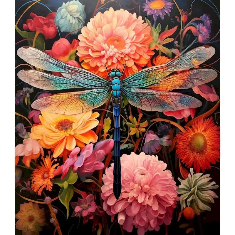 

Пазлы «Стрекозы и цветы» 500/1000/1200/2000 элементов: семейные игры для игровой комнаты, спальни, подарки, декор для дома