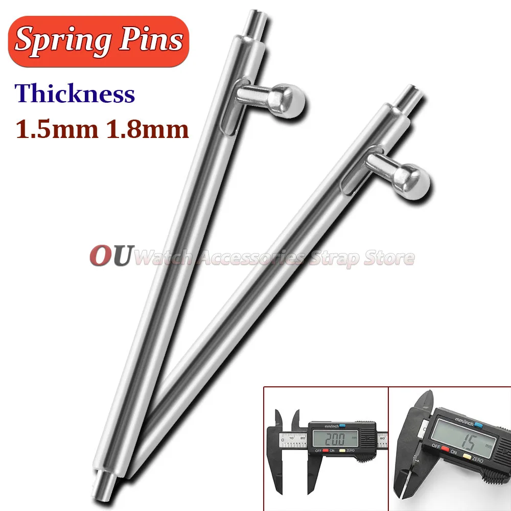 20pcs 12 13 14 15 16 17 18 19 20 21 22 24mm Watch Band Full Stainless Steel 1.5mm 1.8mm Spring Bars Quick Release Strap Link Pin