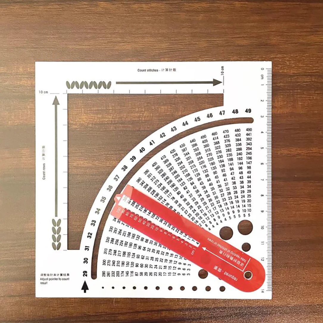 Customized Three-in-one Comprehensive Multifunctional Density Ruler, Stylus Ruler, Ruler Gauge, Needle Count Calculator For Kni