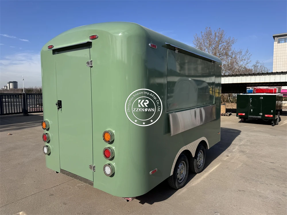 امتياز شاحنة الطعام المتنقلة فان المطبخ المحمول هوت دوج عربة شواء الشارع تقديم الطعام شواء البيتزا مقطورة الغذاء مجهزة بالكامل