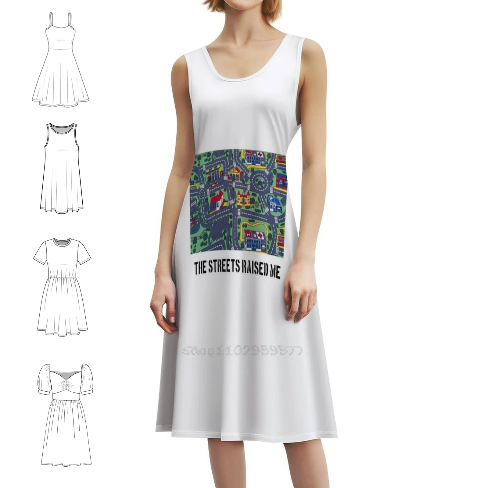 Les rues me lève-moi. Tapis de jeu rétro pour femmes, robe élégante à encolure en cœur, robe de soirée d'été, jouet, jeu rétro