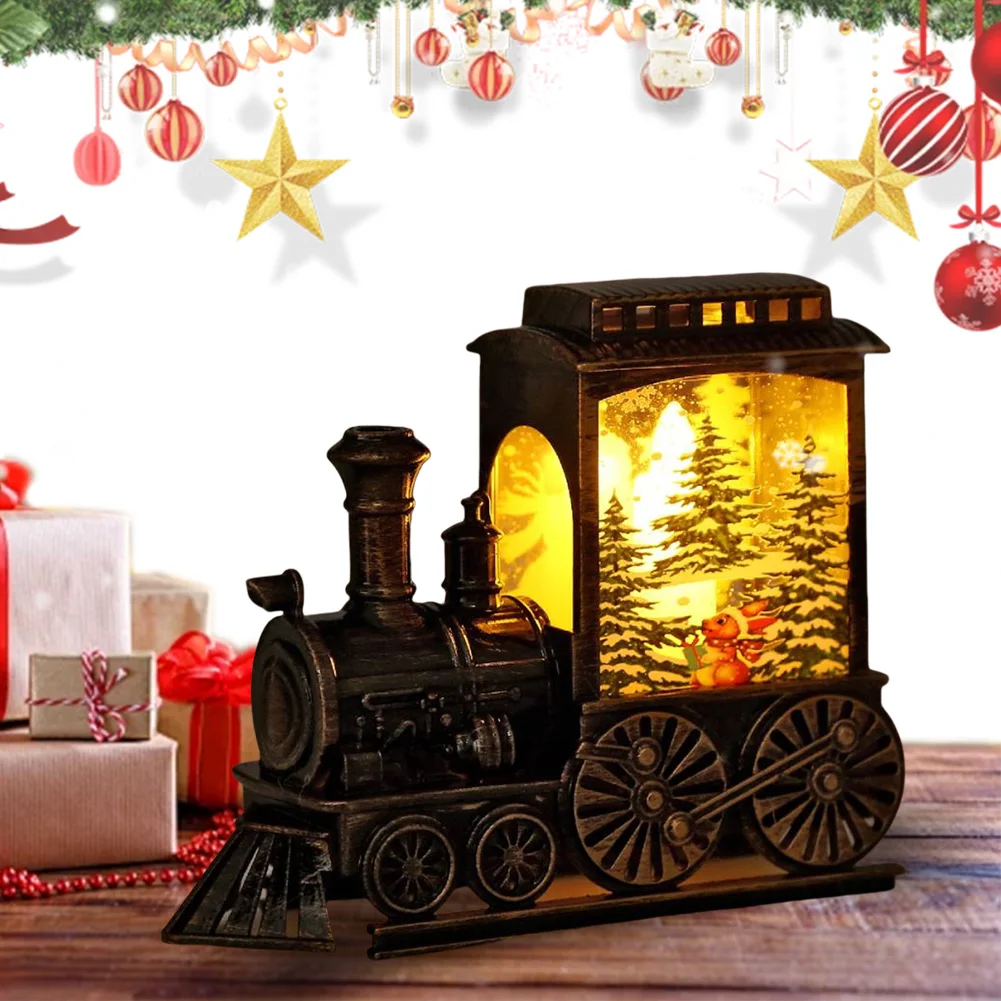 Vintage trein nachtlamp LED-nachtverlichting Draagbare tafellampen Nachtlampje op batterijen voor kerstversiering