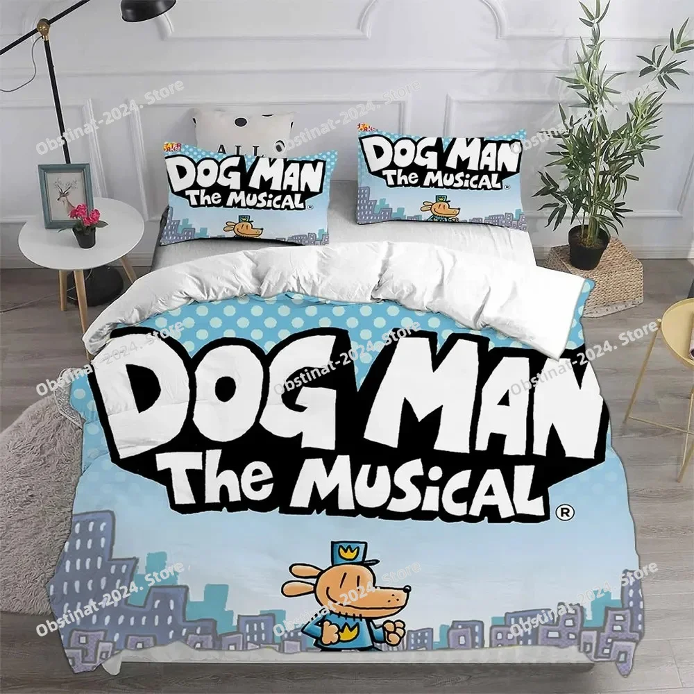 Dog Man Comforter Pillow Case Bedding Set Printed Bed Set Duvet Cover Sheet Pillowcase Bed Soft Quilt Cover Full Queen King Size - view 5