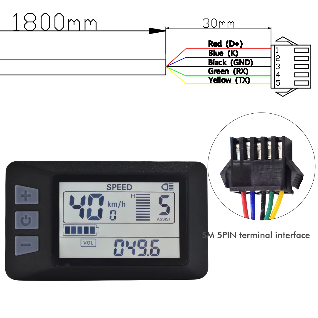 UART 2-multifunctioneel LCD-scherm Elektrische fietsdisplay Computer Fiets Regendicht Snelheidsmeter Kilometerteller Fietsen Waterdicht