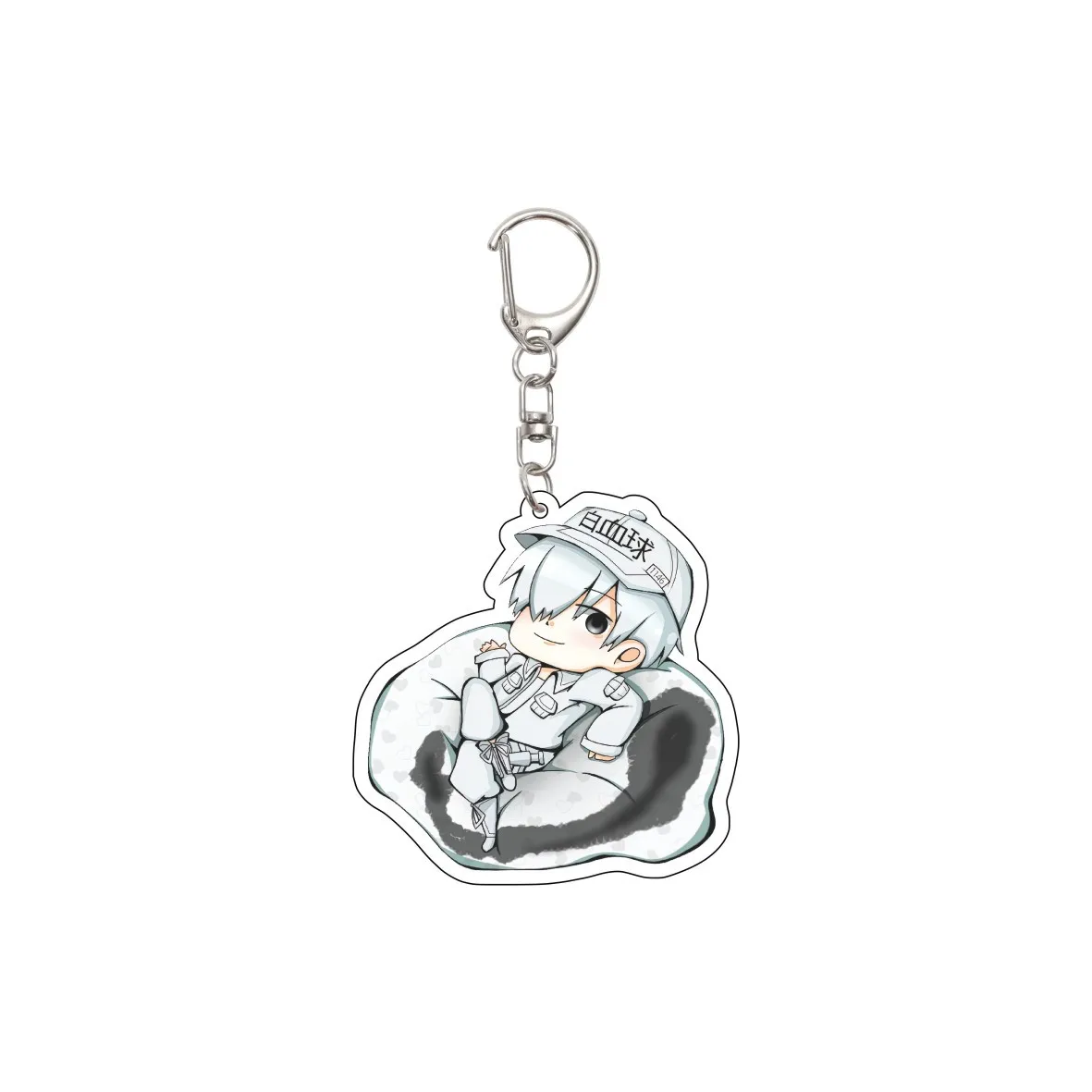 55MM Anime Cells at Work! KeychainWhite Blood Cell Red Blood Cell Platelet Macrophages Acrylic Keychain Christmas Gifts - view 4