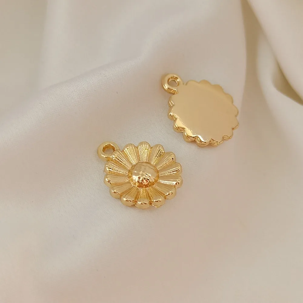 

14K gold-wrapped accessories color-preserving sunflower pendant sunflower bracelet necklace tag pendant handmade DIY jewelry