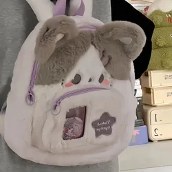 MBTI-Sac à dos Lolita Kawaii pour femmes, petit sac à dos moelleux en peluche, sacs à dos décontractés Harajuku, sacs de créateurs populaires pour les filles, mode mignonne, nouveau