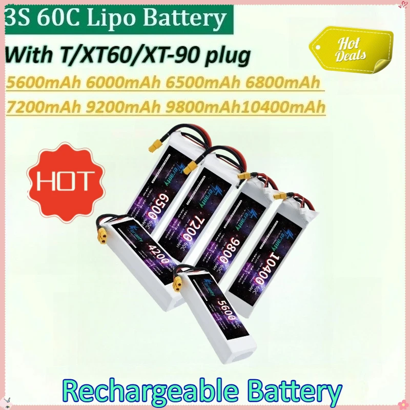 

New 1PCS 14.8V 5600mAh-10400mAh 3S 60C Lipo Lithium Battery for RC Model Toys Aircraft Boats & Cars with XT60 DEANS T XT-90 Plug