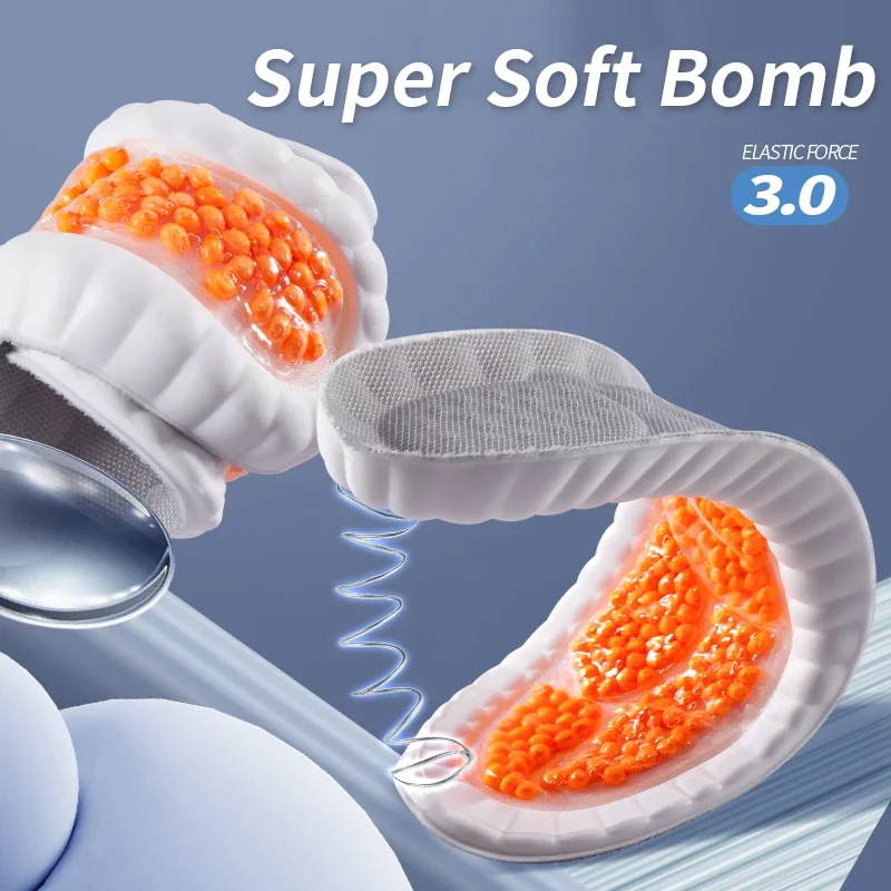 Air cushion TPU Upgraded Sports Shock Absorption Insoles High Elastic Running Sneaker Pads Rebound Deodorant Comfortable Feet C image 4