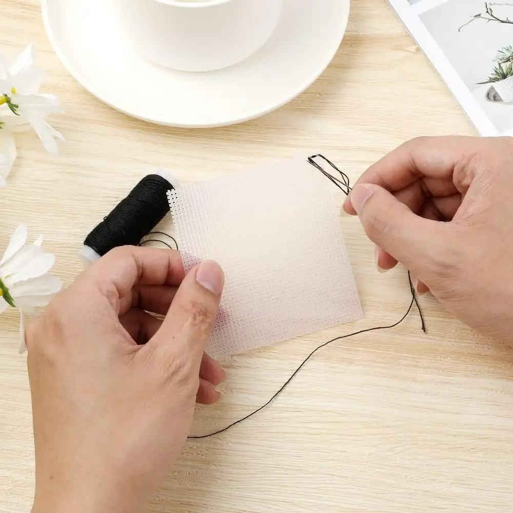 DIY Crafting 14CT Bag Mesh Grid White Black 28x21CM Bag Sheets Plastic Net Cover Crochet Projects