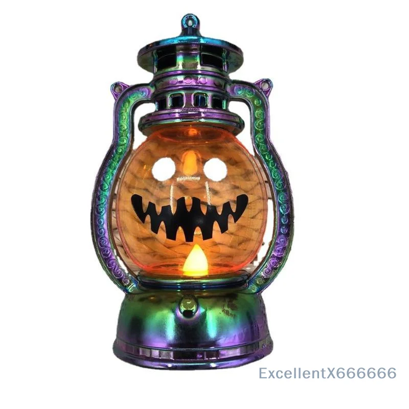 Mini Halloween Pumpkin LED Lantern Lightweight Warm Flickering Light for Halloween Costume Prop Accessory