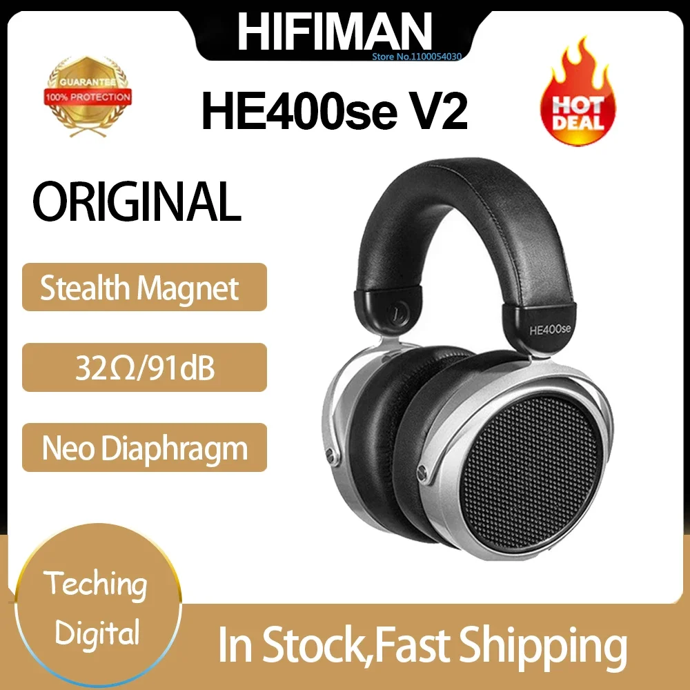 Original Hifiman HE400se V2 Stealth Magnet Over Ear Planar Headphones 32Ω Open-Back Design Orthodynamic Earphone 20Hz-20KHz NEO