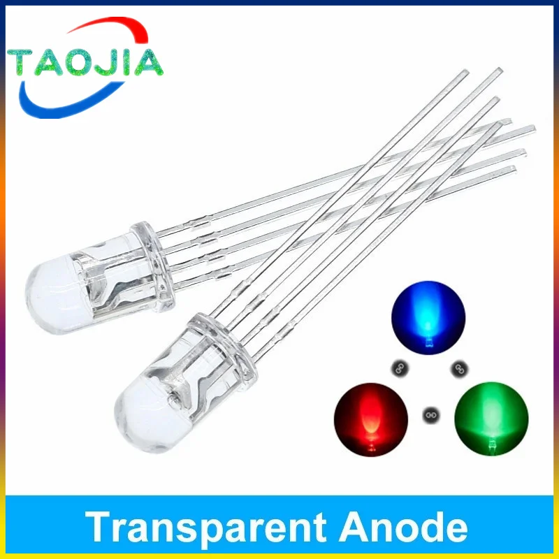 Diodes électroluminescentes LED RVB, cathode commune, anode commune, Leic-document, f5, surbrillance diffuse et transparente pour Ardu37, 5mm, 100 pièces