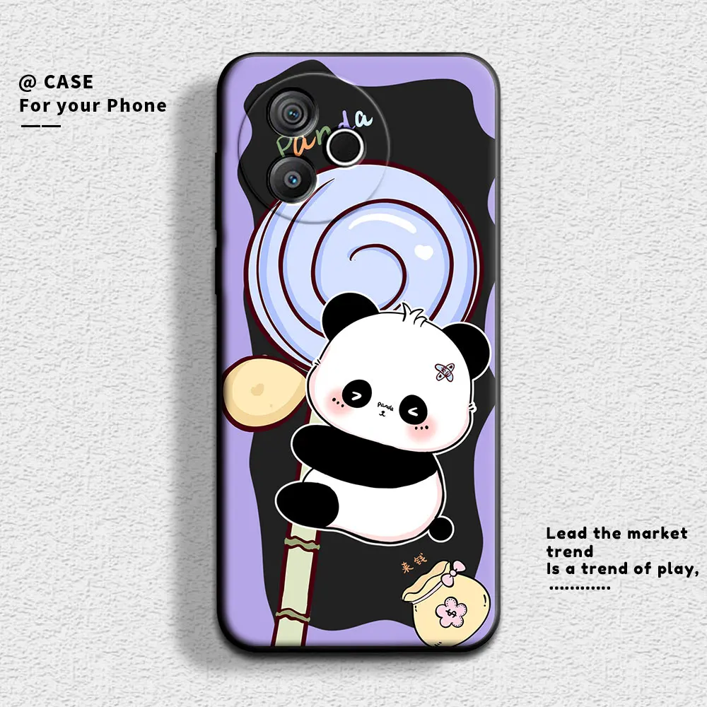 For Blackview Shark 8 4G Case Cute Panda Soft Silicone Couple Phone Case For Blackview Shark8 Protect Shockproof Cartoon Cover