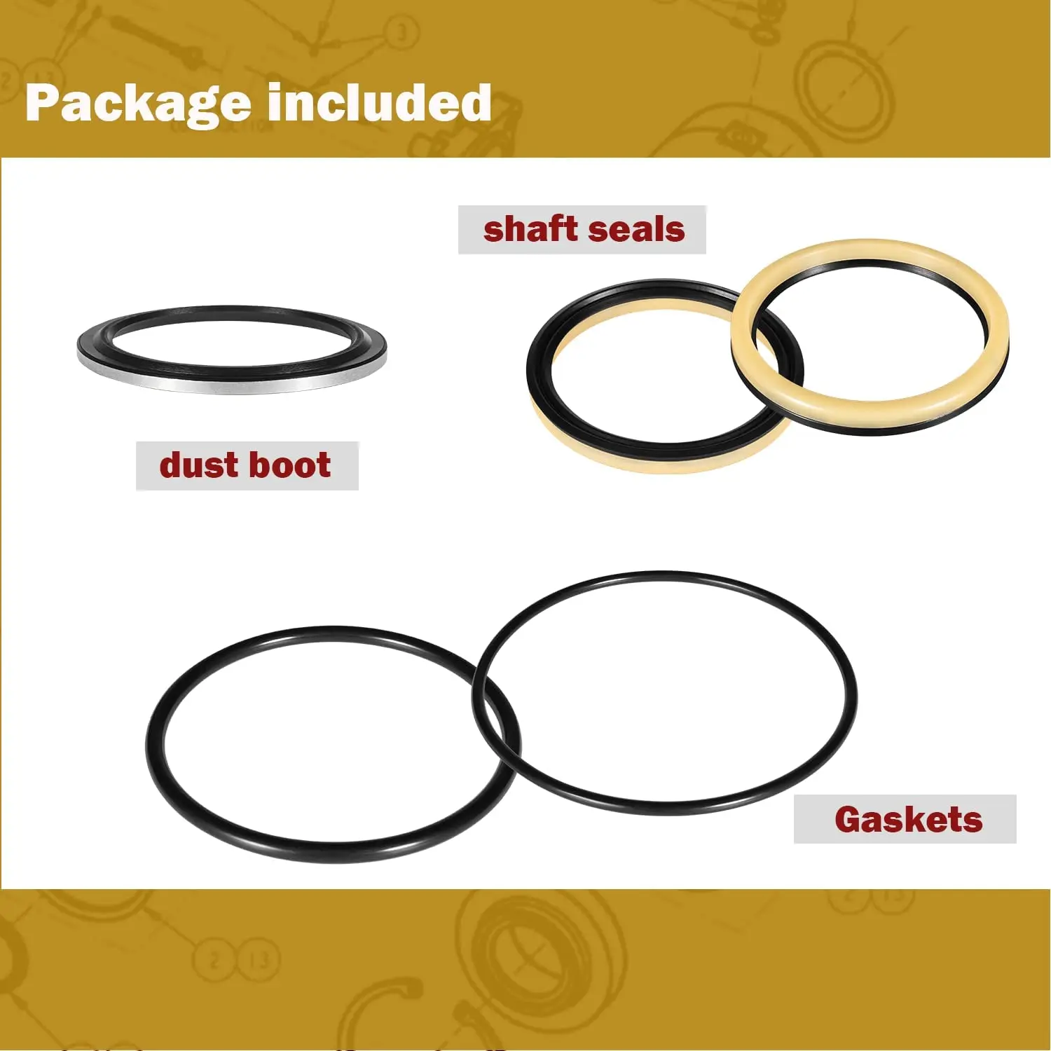 TENG MILE 9pcs/set Replace for Sheppard M100 M90 Power Steering Gear, Sector Shaft Seal Kit, 5545741/5544881