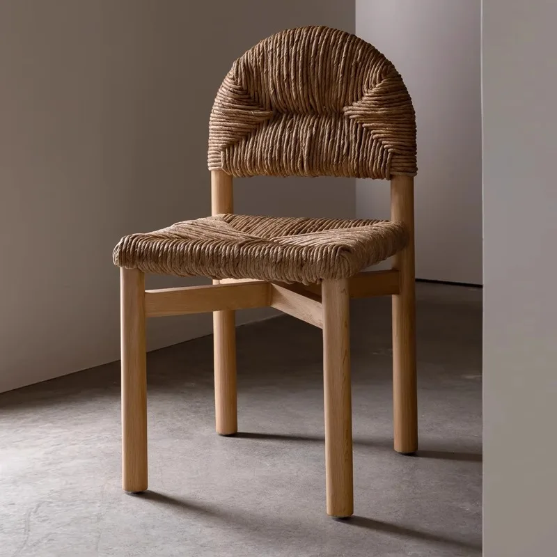 Dining Chair Nordic Grass Weaving Home Designer Leisure Backrest Chair Modern  Furniture