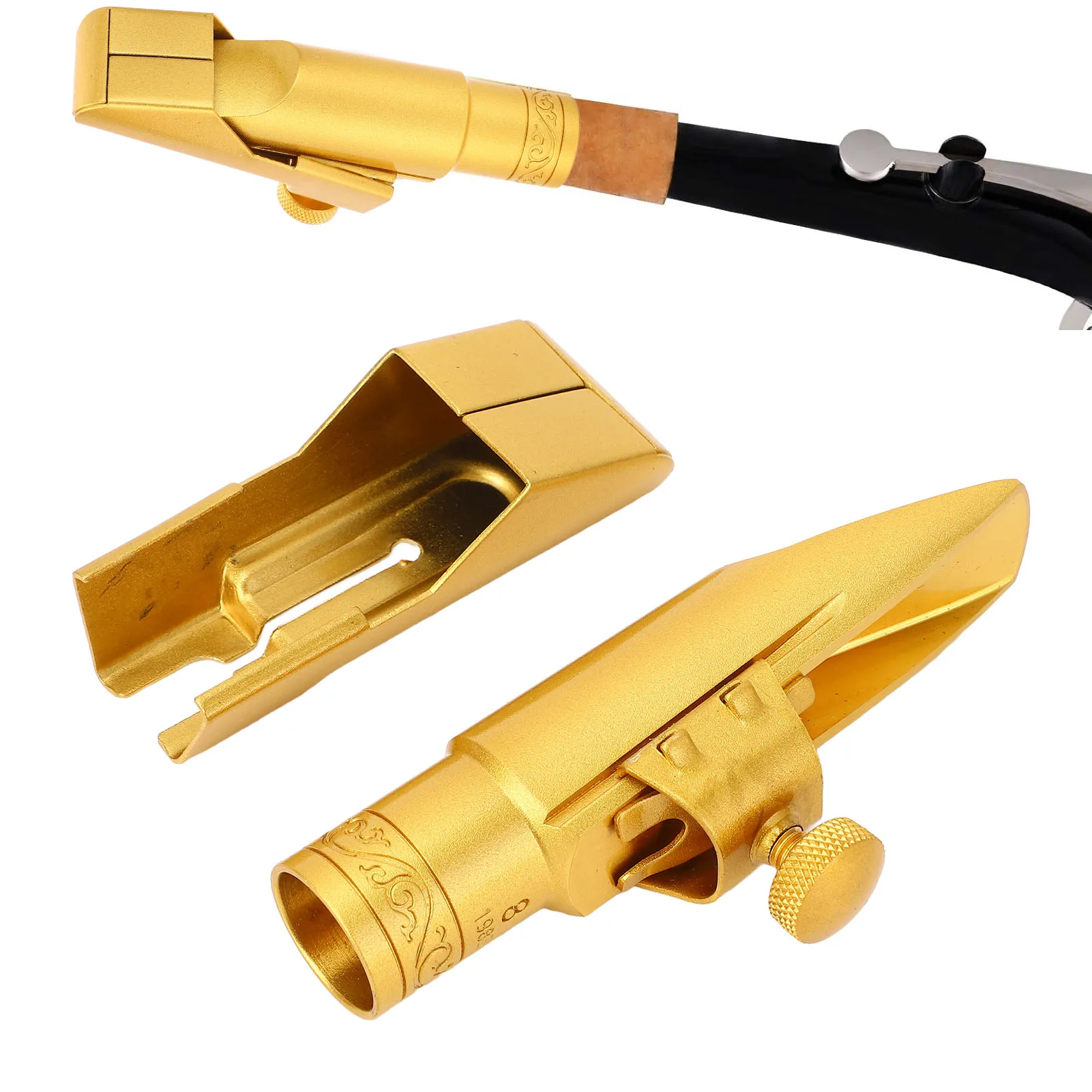 

Alto Saxophone Mouthpiece 8C Gold Plated Brass E Flat Alto Sax Mouthpiece For Replacement