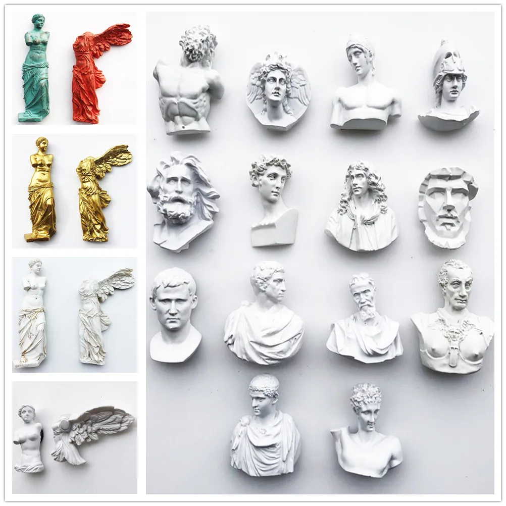 France Louvre Bust Figurine Sculpture Statue Magnetic Refrigerator Sticker Collection Gift Fridge Magnets