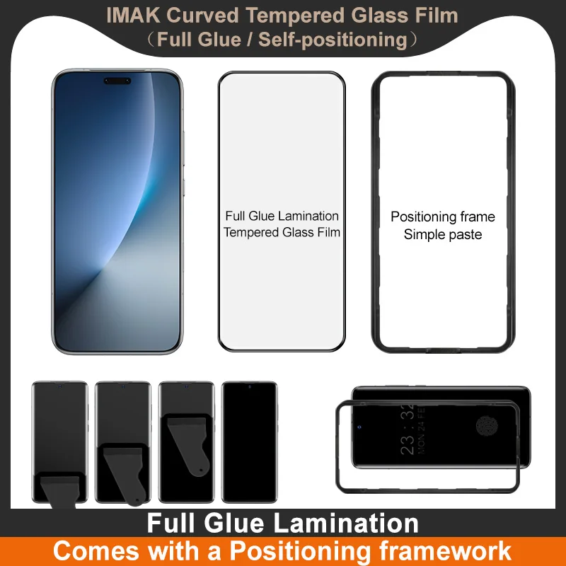 

IMAK 3D Curved Tempered Glass for Honor Magic8 Pro 5G Full Glue Screen Protector Film With Tool