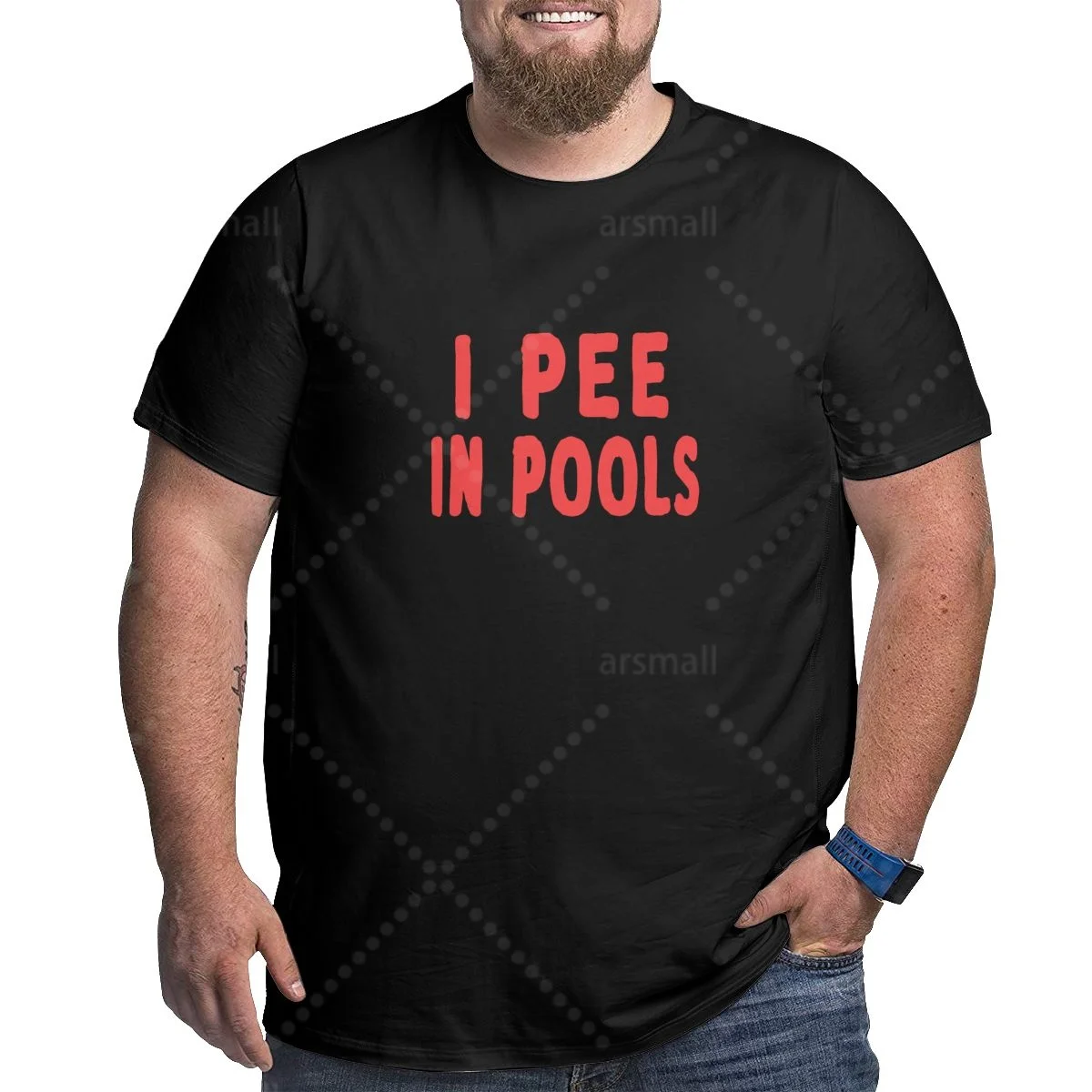 

I Pee In Pools Big Size Mens Cotton T Shirt Comfortable Loose Fit Casual Summer Top